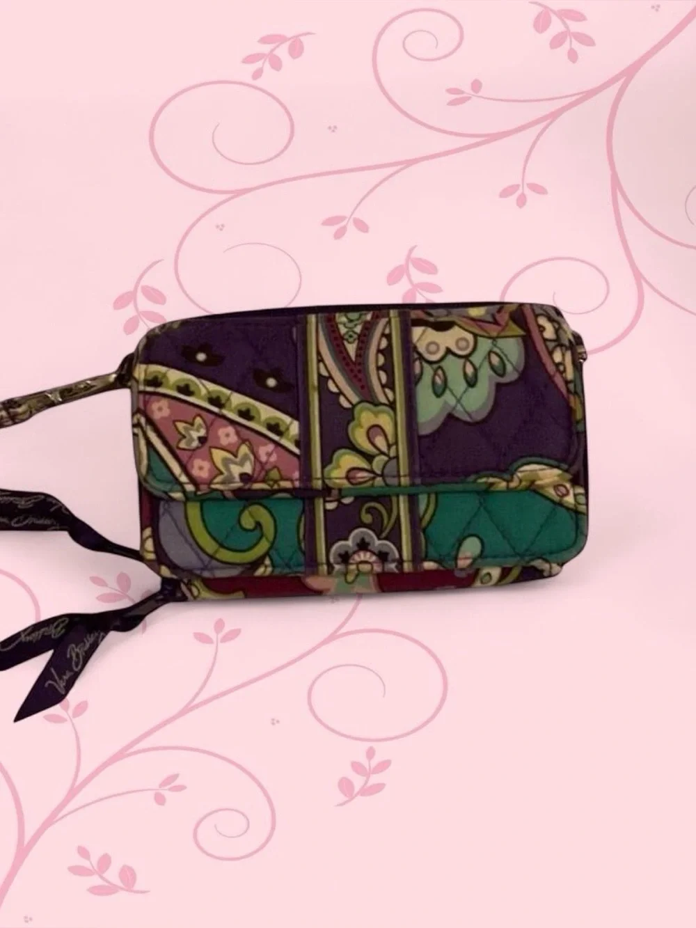 Vera Bradley Paisley Wristlet Wallet - Purple & Green! 🤍